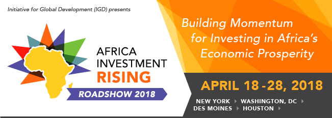 U.S. ROADSHOW TOUR TO SPUR ACTION ON INCREASING U.S. INVESTMENT IN AFRICA